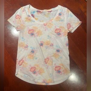 MUDD FLORAL WHITE PASTEL TOP